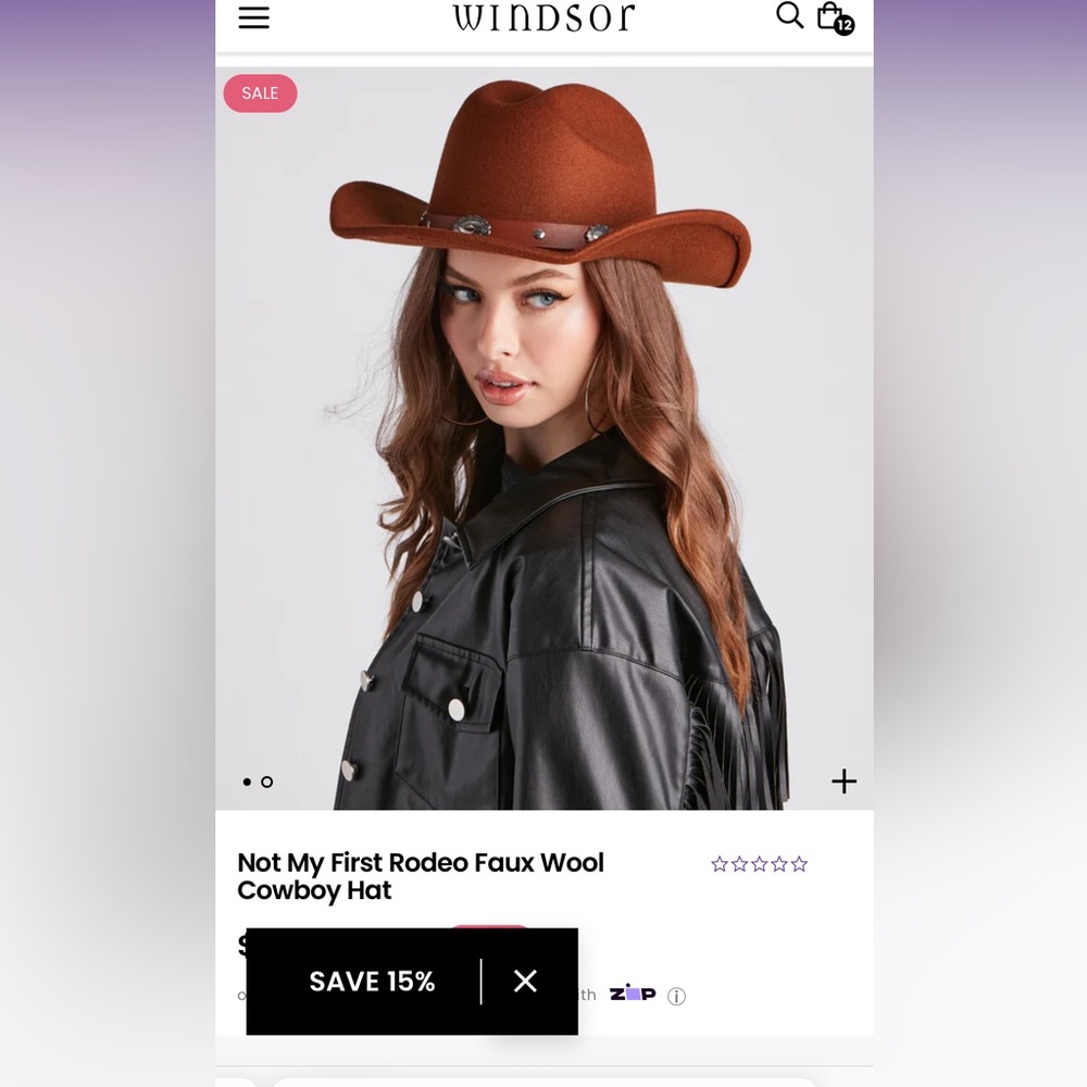 Not My First Rodeo Faux Wool Cowboy Hat size:NS